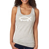 XtraFly Apparel Women&#39;s Anthropology Walking Fish Darwin Evolution Theory Atheist Science Agnostic Heretic Heathen Racerback