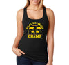 XtraFly Apparel Women&#39;s Social Distancing Champ Quarantine Bigfoot Sasquatch Yeti Distance Racerback