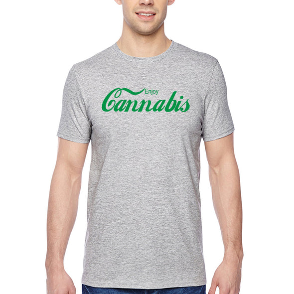 XtraFly Apparel Men's Tee Enjoy Cannabis 420 Weed Stoner Dope Pot Kush Bud Joint Blunt Smoke Marijuana Mary Jane Bong Ganja Crewneck T-shirt