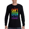 XtraFly Apparel Men&#39;s Can&#39;t Think Straight LGBTQ Queer Gay Pride Flag Rainbow Bisexual Lesbian Pansexual Transgender Long Sleeve T-Shirt