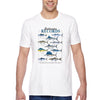 XtraFly Apparel Men&#39;s Tee Saltwater Records Albacore King Mackerel Blue Marlin Amberjack Great Barracuda Swordfish Sailfish Crewneck T-shirt