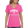 XtraFly Apparel Women&#39;s Nurse RN Essential Health Care Worker Vaccine Hospital Hero Medical Medicine V-neck T-shirt