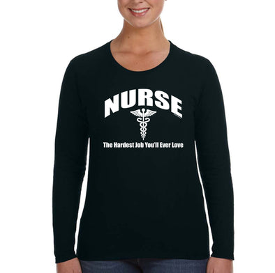 XtraFly Apparel Women&#39;s Nurse RN Essential Health Care Worker Vaccine Hospital Hero Medical Medicine Long Sleeve T-Shirt