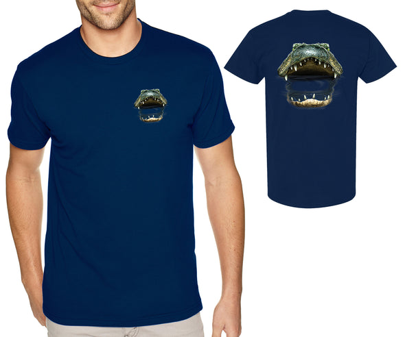 XtraFly Apparel Men&#39;s Tee Gator Mouth Crest Alligator Reptile Freshwater Crocodile Bite Swamp Lake River Wild Animal Cayman Crewneck T-shirt