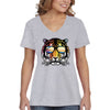 XtraFly Apparel Women&#39;s Summer Tiger Vacation Tropical Beach Wild Animal Jungle Wildlife Zoo Safari Africa African Lion V-neck T-shirt