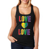 XtraFly Apparel Women&#39;s Love is Love LGBTQ Queer Gay AF Pride Flag Rainbow Bisexual Lesbian Pansexual Transgender Ally Racerback