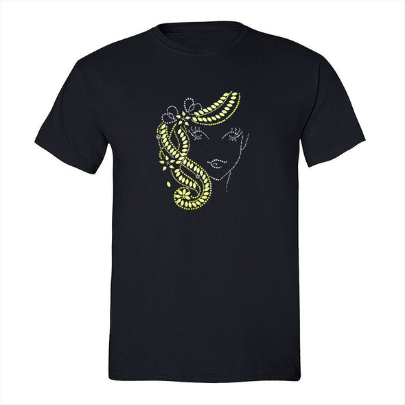 XtraFly Apparel Men&#39;s Tee Neon Lady Sequin Rhinestone Blonde Hair Flowers Sexy Fashionista Fashion Sassy Girl Feminine DJ Crewneck T-shirt