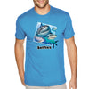 XtraFly Apparel Men&#39;s Tee Shark Selfies Great White Tiger Hammer Head Mako Blue Fish Fishing Ocean Sea Swimming Fisherman Crewneck T-shirt
