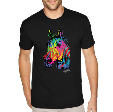 XtraFly Apparel Men&#39;s Tee Neon Horse Mustang Pony Wild Animal Cowboy Cowgirl Horseback Riding Stable Race Pet Ranch Tribal Crewneck T-shirt