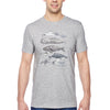 XtraFly Apparel Men&#39;s Tee Creatures of North Atlantic Humpback Whale Blue Orca Sperm Fin Beluga Nantucket Diving Boating Crewneck T-shirt
