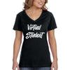XtraFly Apparel Women&#39;s Virtual Student Online College High School Social Distance Distancing Quarantine Learning Teacher V-neck T-shirt