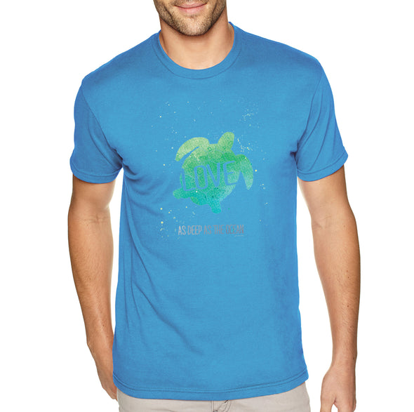XtraFly Apparel Men&#39;s Tee Love Deep As Ocean Sea Turtle Animal Swim Swimming Fish Fishing Saltwater Surfing Vacation Beach Crewneck T-shirt