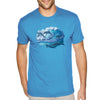 XtraFly Apparel Men&#39;s Tee Dolphins Swimming Waves Ocean Sea Surfing Sailing Fish Fishing Great White Shark Mako Tiger Blue Crewneck T-shirt