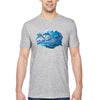 XtraFly Apparel Men&#39;s Tee Dolphins Swimming Waves Ocean Sea Surfing Sailing Fish Fishing Great White Shark Mako Tiger Blue Crewneck T-shirt
