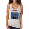 XtraFly Apparel Women&#39;s Paws Dog Swim Swimming Jaws Animal Puppy Pet Ocean Sea Diving Great White Shark Fish Fishing Boating Beach Racerback