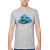 XtraFly Apparel Men&#39;s Tee Ocean Selfie Mural Turtle Orca Whale Dolphin Stingray Beluga Great White Shark Sea Fish Beach Crewneck T-shirt