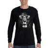 XtraFly Apparel Men&#39;s Lion Glasses Wild Animal Zoo Jungle Tiger Wildlife Africa African Cat Safari Nerd Geek Long Sleeve T-Shirt