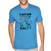 XtraFly Apparel Men&#39;s Tee Caution I&#39;m Salty Great White Shark Jaws Danger Beach Fish Fishing Diving Boating Swim Saltwater Crewneck T-shirt