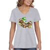 XtraFly Apparel Women&#39;s Sloth Family Selfie Wild Lazy Animal Flower Butterfly Tropical Rainforest Forest Jungle Zoo Nature V-neck T-shirt
