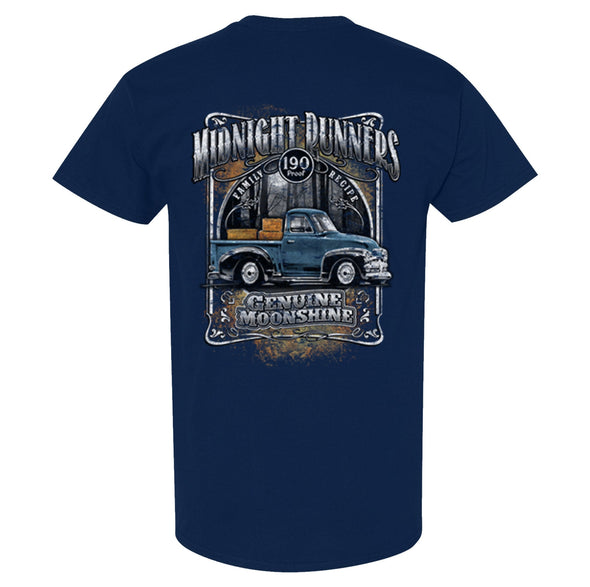 XtraFly Apparel Men&#39;s Tee Midnight Runners Moonshine Moonshiners Popcorn Shine Country Whiskey Prohibition Brewery Drinking Crewneck T-shirt