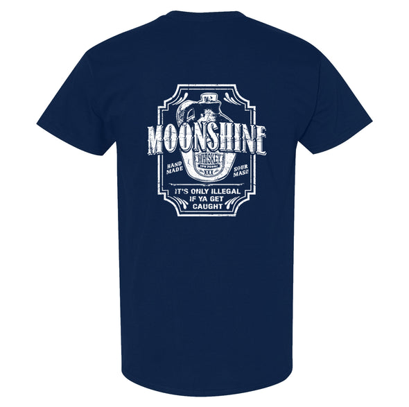 XtraFly Apparel Men&#39;s Tee Moonshine Whiskey Moonshiners Popcorn Shine Country Prohibition Brewery Brewing Drinking Beer Crewneck T-shirt