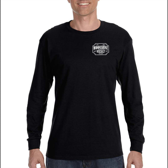 XtraFly Apparel Men&#39;s Moonshine Whiskey Moonshiners Popcorn Shine Country Prohibition Brewery Brewing Drinking Beer Long Sleeve T-Shirt