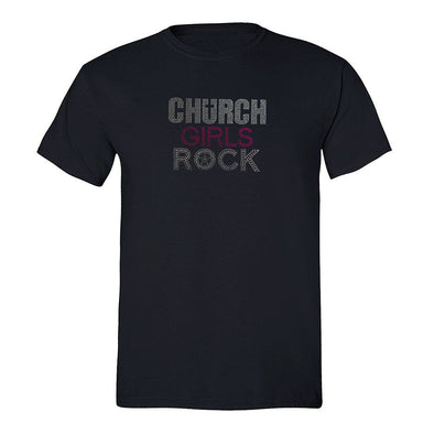 XtraFly Apparel Men&#39;s Tee Church Girls Rock Sequin Rhinestone Cross Crucifix Religious Jesus Christ God Christian Faith Crewneck T-shirt