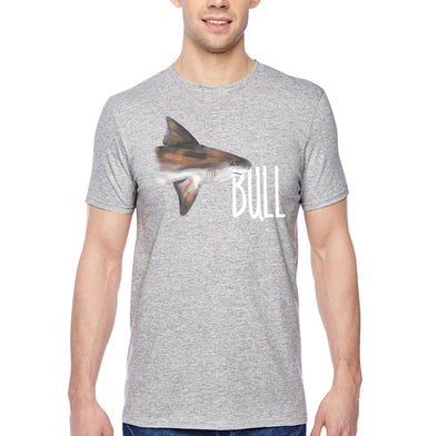 XtraFly Apparel Men&#39;s Tee Bull Shark Great White Hammer Head Mako Tiger Fish Fishing Ocean Sea Swimming Fisherman Beach Crewneck T-shirt