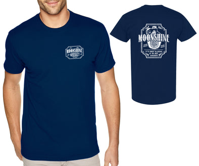 XtraFly Apparel Men&#39;s Tee Moonshine Whiskey Moonshiners Popcorn Shine Country Prohibition Brewery Brewing Drinking Beer Crewneck T-shirt