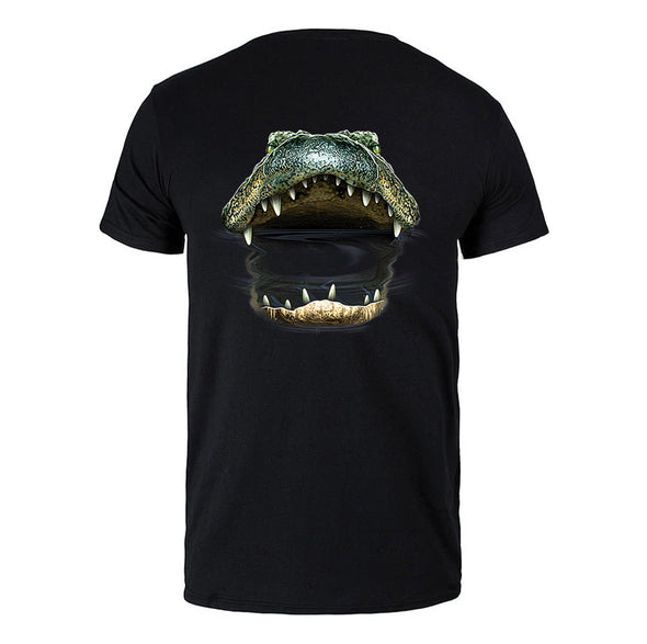 XtraFly Apparel Men&#39;s Tee Gator Mouth Crest Alligator Reptile Freshwater Crocodile Bite Swamp Lake River Wild Animal Cayman Crewneck T-shirt