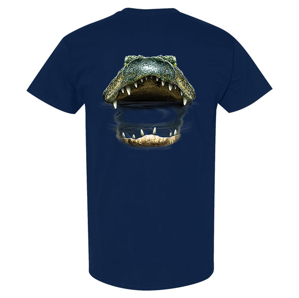 XtraFly Apparel Men&#39;s Tee Gator Mouth Crest Alligator Reptile Freshwater Crocodile Bite Swamp Lake River Wild Animal Cayman Crewneck T-shirt