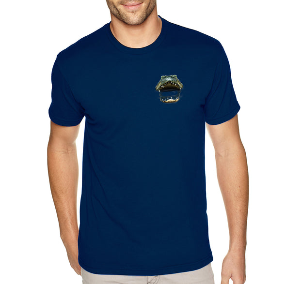 XtraFly Apparel Men&#39;s Tee Gator Mouth Crest Alligator Reptile Freshwater Crocodile Bite Swamp Lake River Wild Animal Cayman Crewneck T-shirt