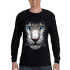 XtraFly Apparel Men&#39;s White Tiger Snow Cat Jungle Wild Animal Zoo Wildlife Safari Africa African Lion Long Sleeve T-Shirt