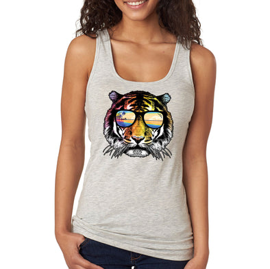 XtraFly Apparel Women&#39;s Summer Tiger Vacation Tropical Beach Wild Animal Jungle Wildlife Zoo Safari Africa African Lion Racerback