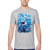 XtraFly Apparel Men&#39;s Tee Shark Club Great White Hammer Head Mako Blue Tiger Bull Swimming Ocean Fish Fishing Diving Beach Crewneck T-shirt