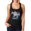 XtraFly Apparel Women&#39;s Unicorn Warrior Cat Space Galaxy Mythical Animal Rainbow Pet Horse Pony Magic UFO Mars Moon Alien Rocket Racerback