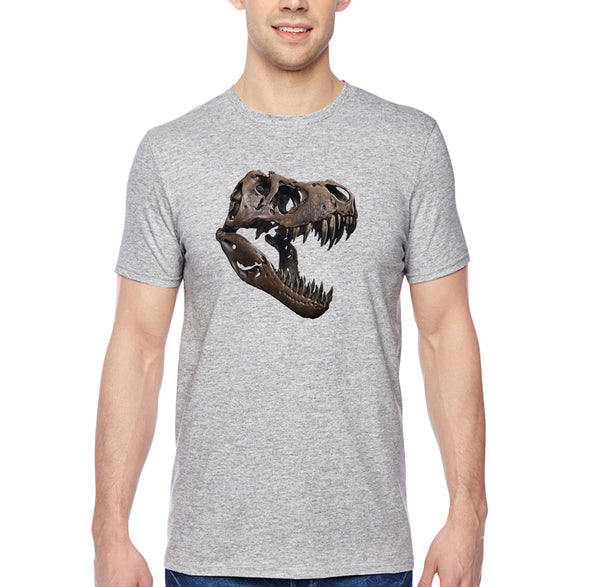 XtraFly Apparel Men&#39;s Tee T-Rex Skull Dinosaur Fossil Skeleton Artifact Ancient Prehistoric Wild Tyrannosaurus Triceratops Crewneck T-shirt