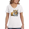 XtraFly Apparel Women&#39;s Tiger Head Portrait Wild Animal Wildlife Zoo Safari Lion Jungle Africa African Cat V-neck T-shirt