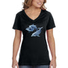 XtraFly Apparel Women&#39;s Dolphin Trio Pod Fish Fishing Ocean Diving Boating Surfing Sailing Great White Shark Swimming Beach V-neck T-shirt