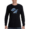 XtraFly Apparel Men&#39;s Dolphin Trio Pod Fish Fishing Ocean Diving Boating Surfing Sailing Great White Shark Swim Beach Long Sleeve T-Shirt