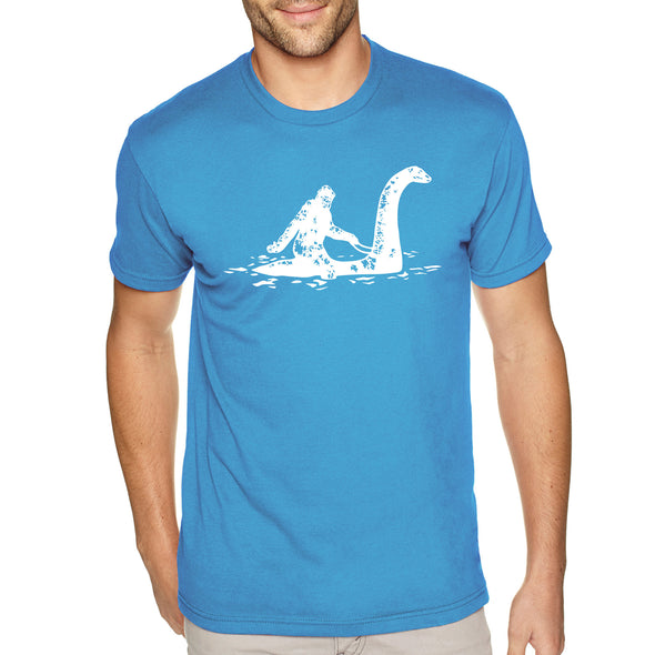 XtraFly Apparel Men&#39;s Tee Loch Ness Monster Bigfoot Sasquatch Yeti Mythical Creature Legend Myth Nessie Dinosaur Lockness Crewneck T-shirt