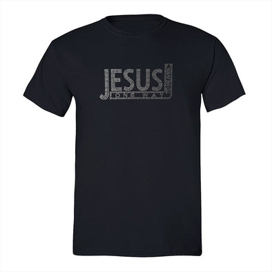 XtraFly Apparel Men&#39;s Tee Jesus One Way To Heaven Sequin Rhinestone God Cross Religious Christ Church Faith Bible Christian Crewneck T-shirt