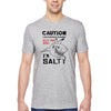 XtraFly Apparel Men&#39;s Tee Caution I&#39;m Salty Great White Shark Jaws Danger Beach Fish Fishing Diving Boating Swim Saltwater Crewneck T-shirt