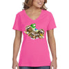XtraFly Apparel Women&#39;s Sloth Family Selfie Wild Lazy Animal Flower Butterfly Tropical Rainforest Forest Jungle Zoo Nature V-neck T-shirt