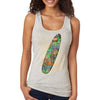 XtraFly Apparel Women&#39;s Beach Surfboard Surf&#39;s Up Surfer Surfing Tiki Hawaii Hawaiian Tropical Vacation Summer Flamingo Palm Tree Racerback