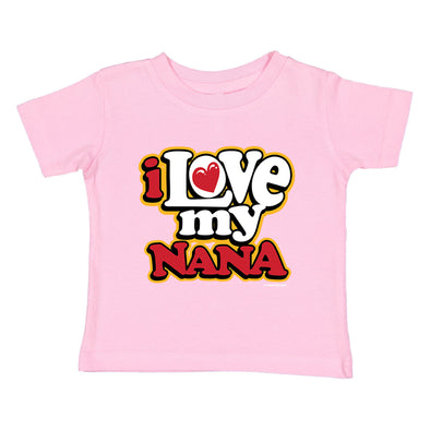 XtraFly Apparel Youth Toddler I Love My Nana Grandma Granny Grandchild Kids Birthday Gift Soft Fun Daughter Son Boy Girl Crewneck T-Shirt