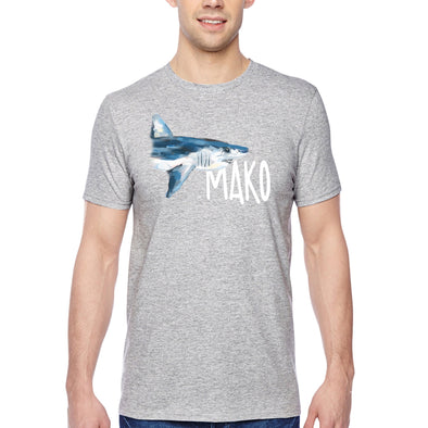 XtraFly Apparel Men&#39;s Tee Mako Shark Great White Hammer Head Bull Tiger Fish Fishing Ocean Swimming Diving Fisherman Beach Crewneck T-shirt