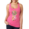XtraFly Apparel Women&#39;s Patterned Pineapple Beach Vacation Summer Tropical Fruit Hawaii Hawaiian Mango Coconut Pina Colada Ocean Racerback