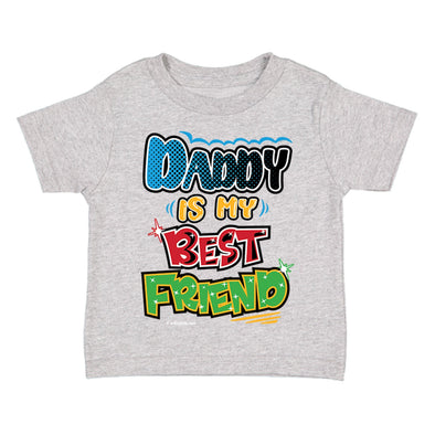 XtraFly Apparel Youth Toddler Daddy Is Best Friend Dad Papa Father Kids Birthday Gift Baby Soft Fun Daughter Son Boy Girl Crewneck T-Shirt