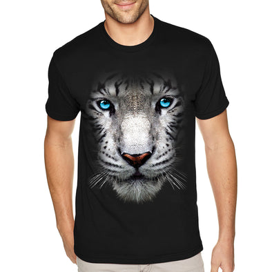 XtraFly Apparel Men&#39;s Tee White Tiger Snow Cat Jungle Wild Animal Zoo Wildlife Safari Africa African Lion Crewneck T-shirt